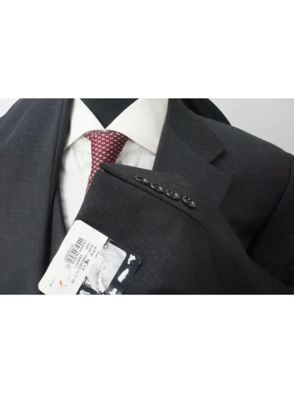 Burberry London Oxford Gray Woven S100s Wool 2 Pc Suit Jacket Pant 46R Brand NEW